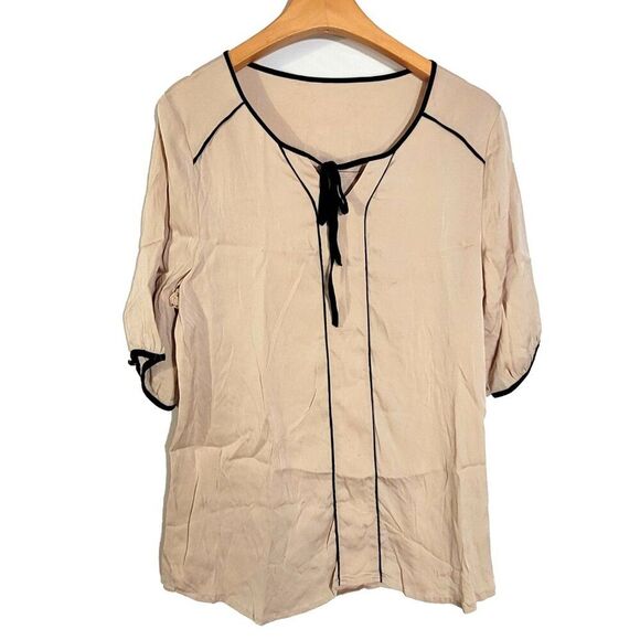 Women's Silk Size S M Short Sleeve Top Shirt SBK132 - Picture 2 of 4